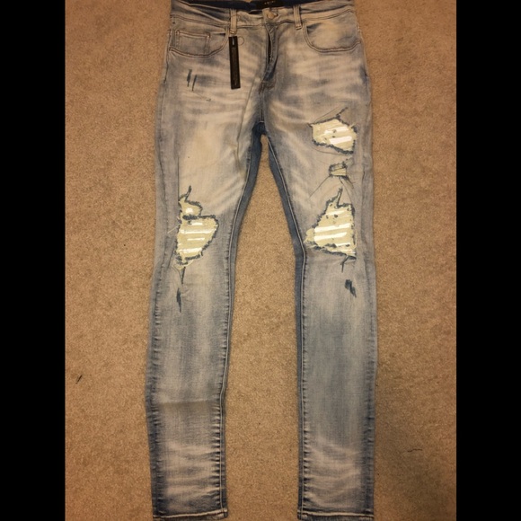 Amiri mens MX1 biker patch jeans - Picture 3 of 6